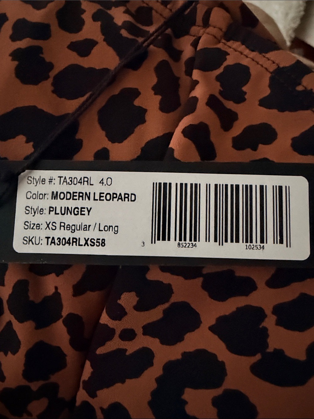 TA3 Black Brown Leopard Plungey One Piece Swimsuit Large NWT - Picture 3 of 7